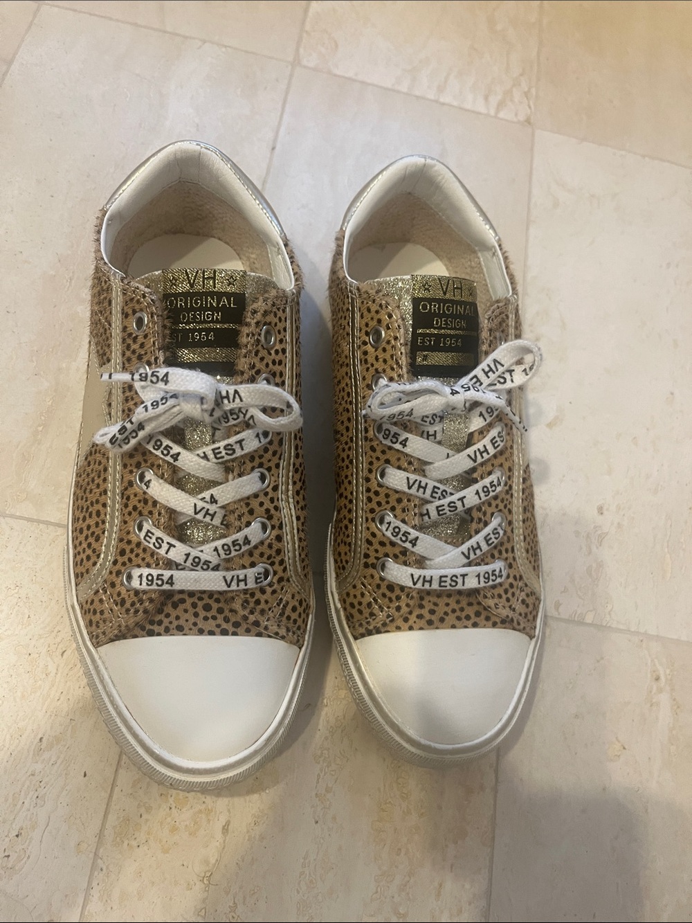 Vintage Havana Leopard-Pattern Low Top Sneakers